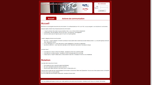 Site web des actions de communication du département Informatique de l'IUT