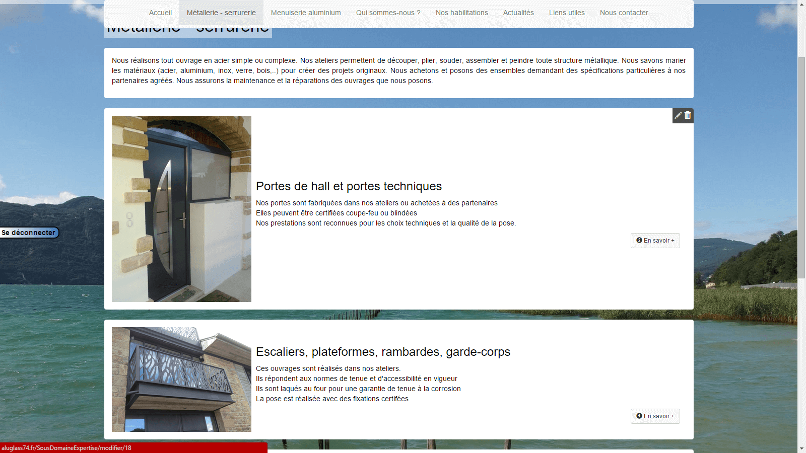 Site web de l'entreprise Aluglass