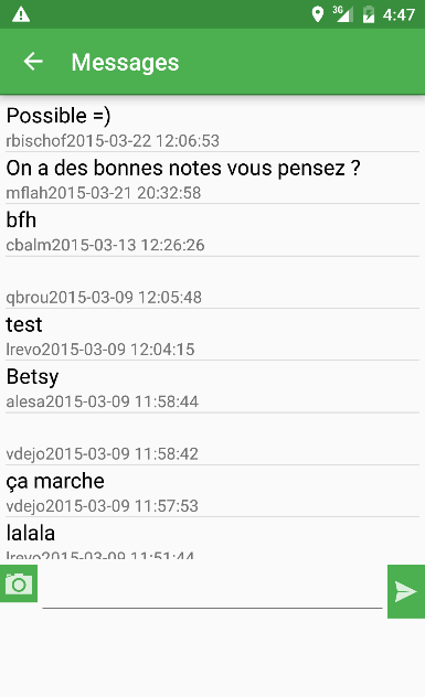 Application Android Channel Messaging