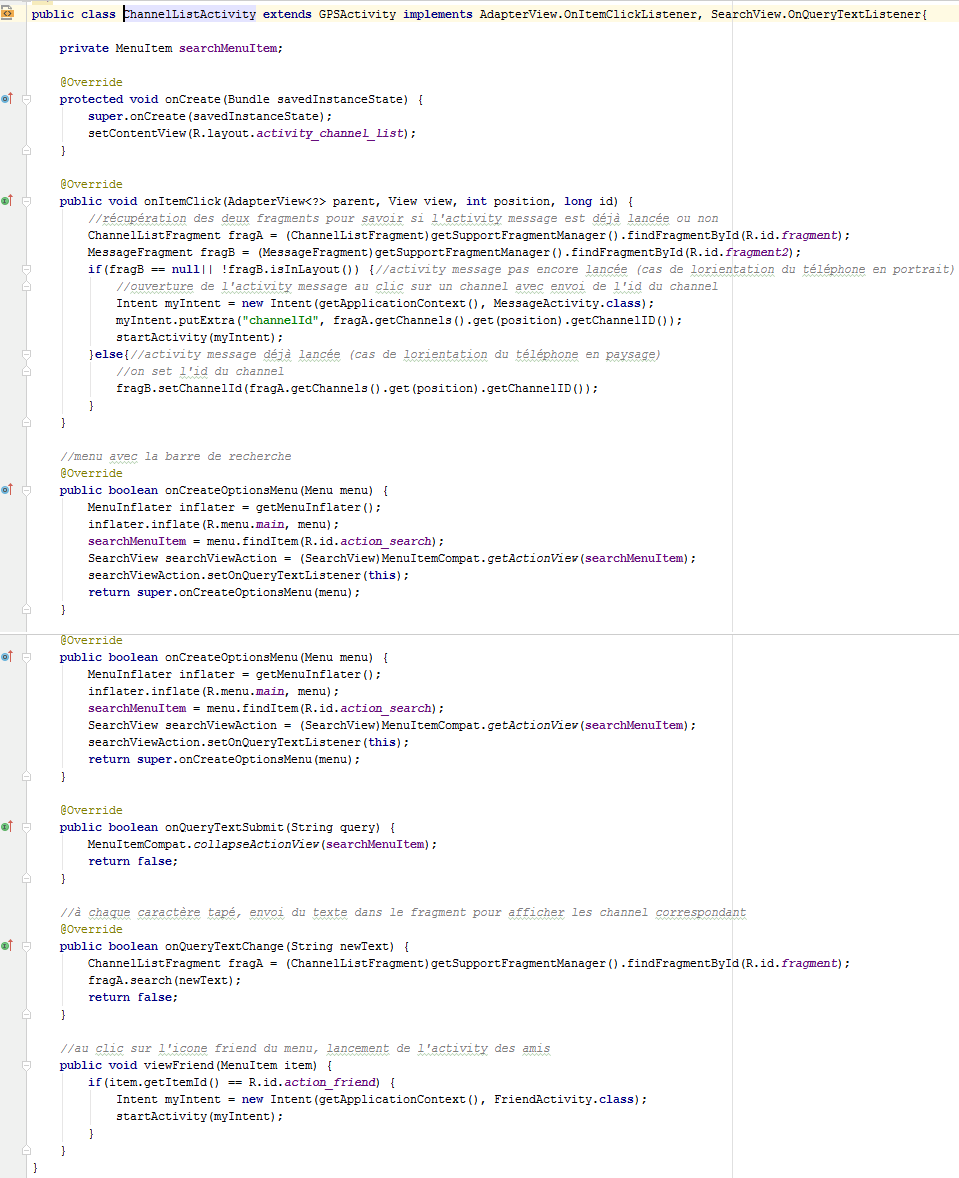 Application Android Channel Messaging