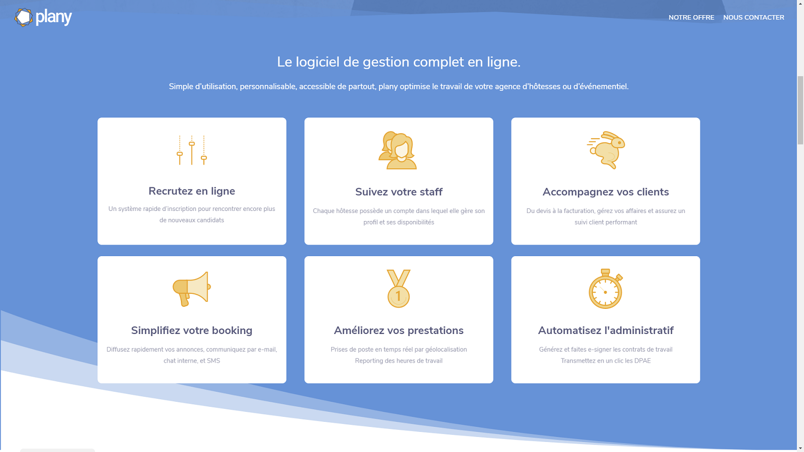 Application métier « plany » (ERP de gestion pour agences d'événementiel)