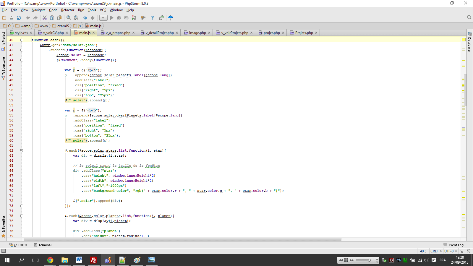 Affichage et mise en forme d'un jeu de données fourni