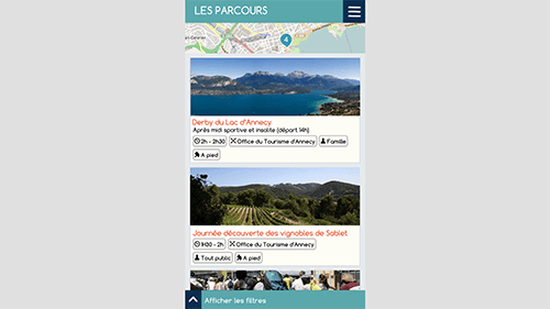 Application mobile Spot'La (parcours sur smartphone)