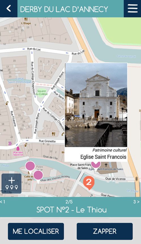 Application mobile Spot'La (parcours sur smartphone)
