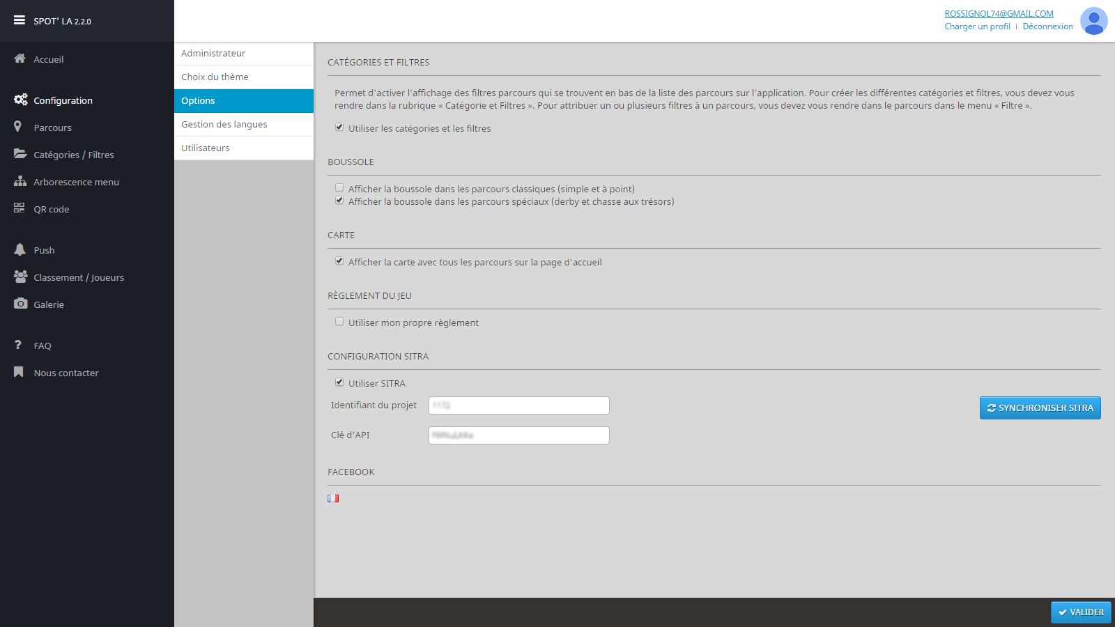Application web Spot'La (back office de l'application mobile précédente)