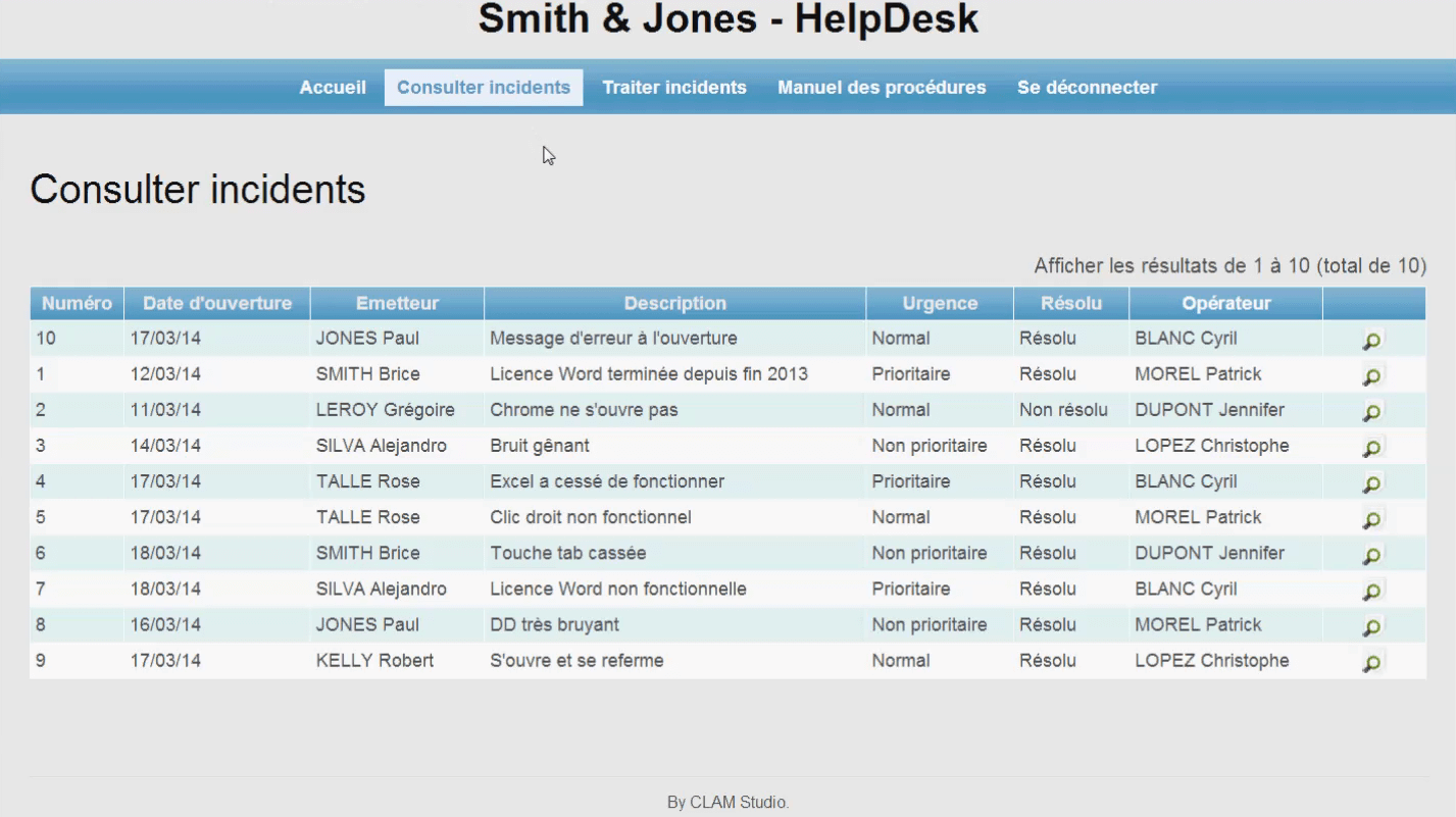 Site web fictif de gestion d'un parc informatique