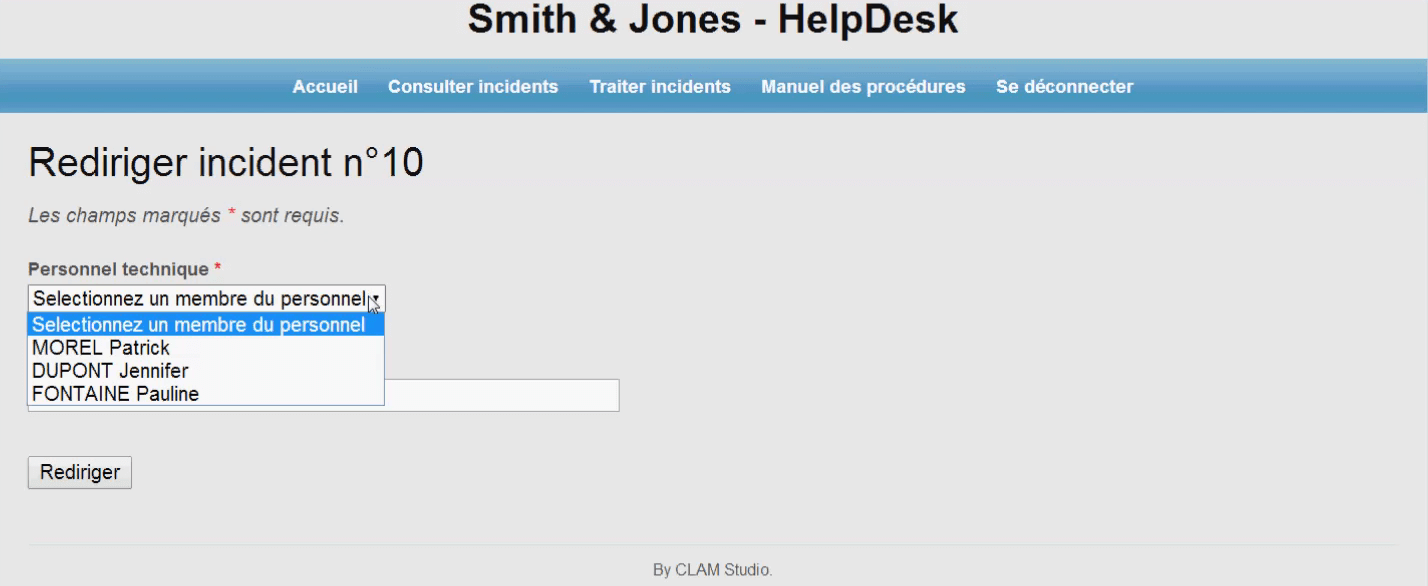 Site web fictif de gestion d'un parc informatique